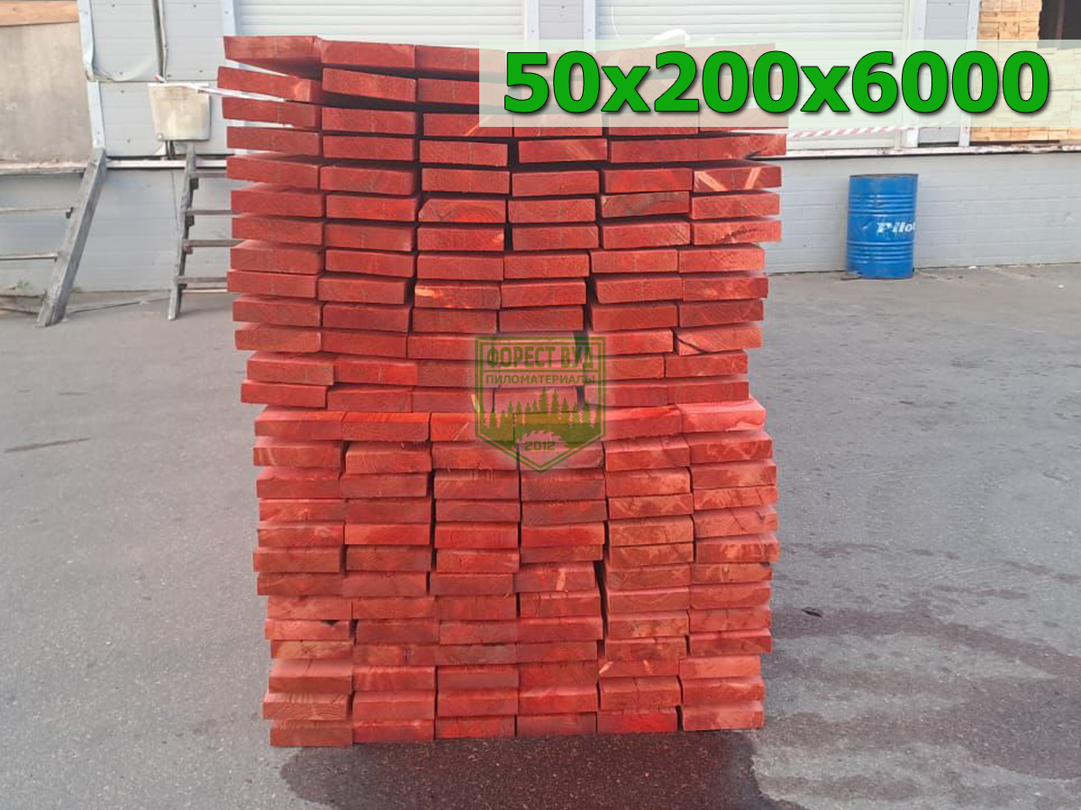 Доска строганная сухая антисептированная 50х200х6000 лиственница
