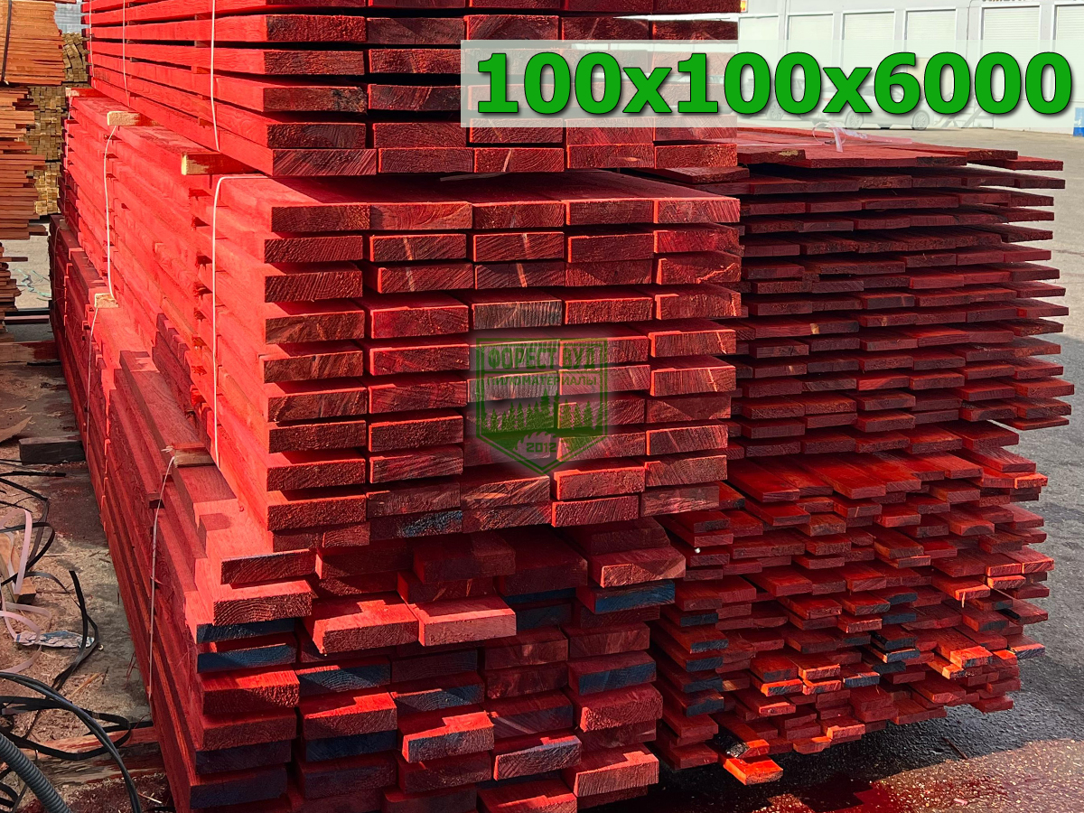 Обрезной брус антисептированный 100х100х6000 ТУ из сосны