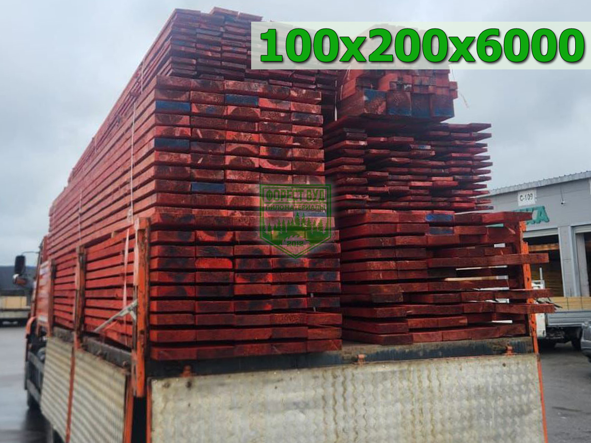Брус сухой строганный антисептированный 100x200x6000 (90x190) сосна