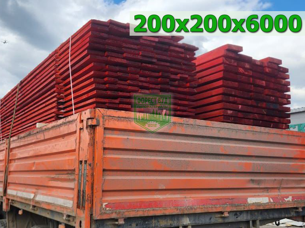 Брус сухой строганный антисептированный 200x200x6000 (190x190) сосна